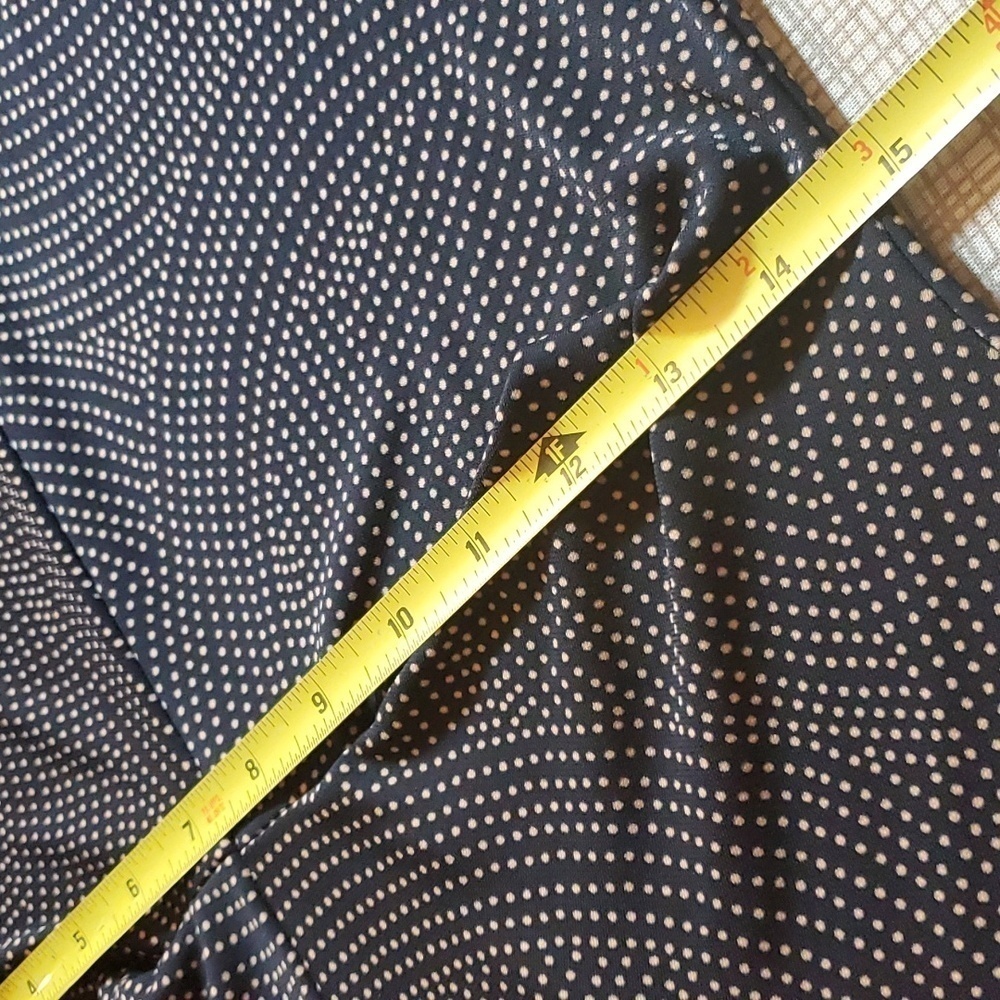 Ann Taylor Black Dotted Midi Dress Size 2 Long Sleeve Work Business Office Fall - Picture 7 of 11